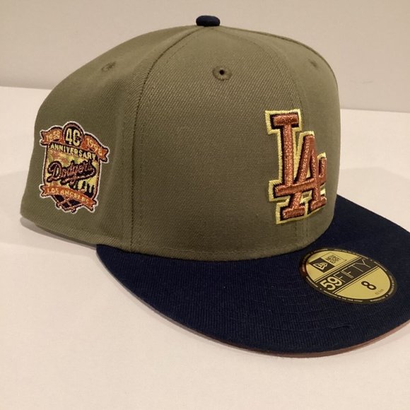 Los Angeles Dodgers New Era 59FIFTY LIDS Tropical Tree Green Blue Hat Cap Size 8 - Picture 1 of 5